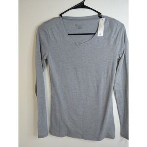 NO BOUNDARIES Gray  Long Sleeve Tee Shirt Size Small Layering Tee Nwt